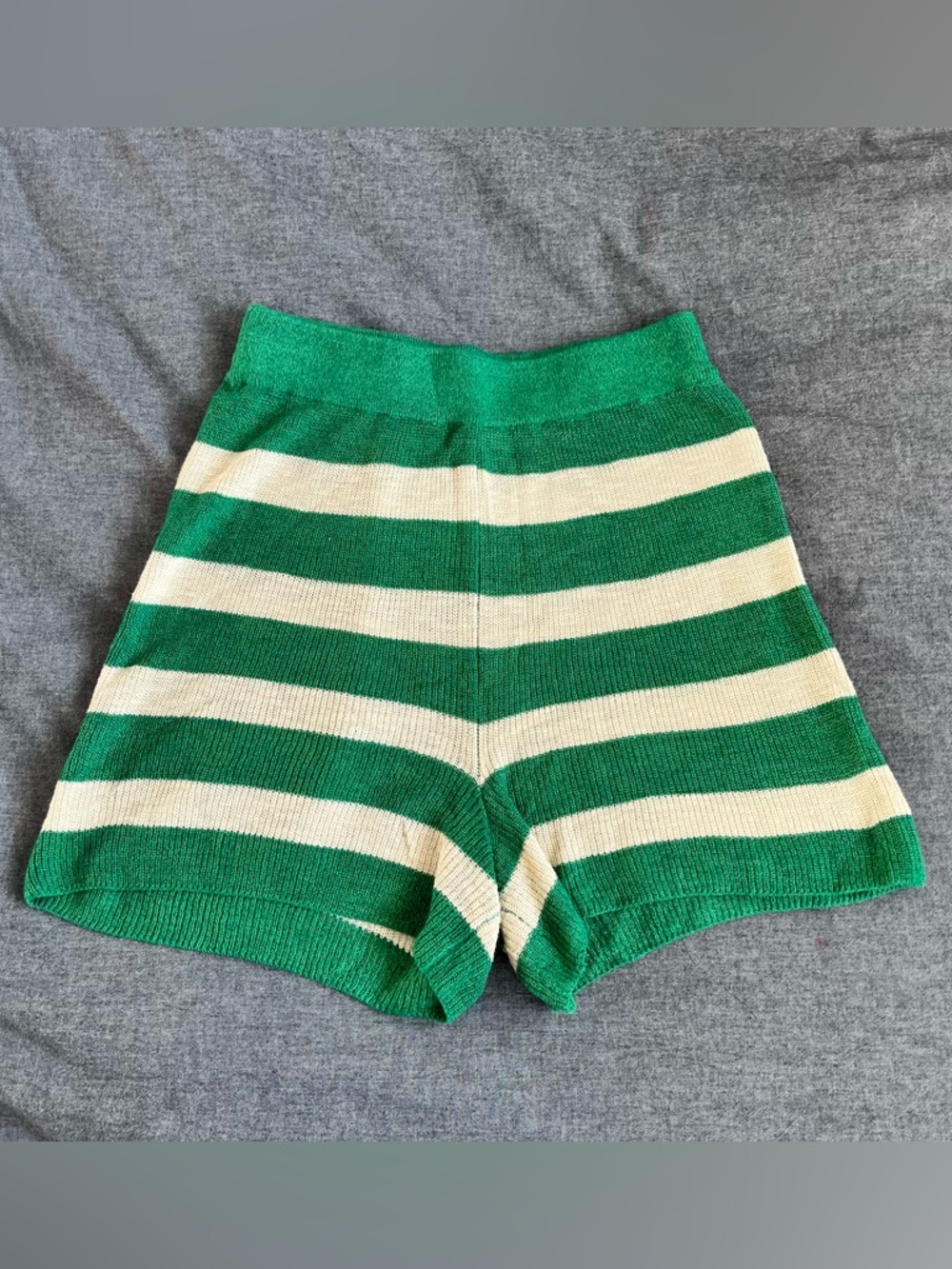 Free People Malibu Surf Sweater Shorts Green/cream size small
